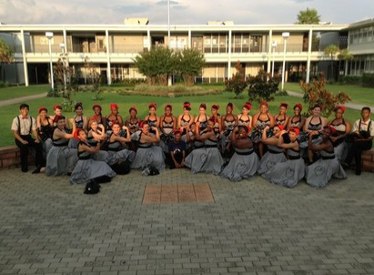 The RHS Starlets pose for the 2013 team picture. This is the fifth year the Starlets have also been active as a Winter Guard team at RHS. When I was a little kid, I was very hopeful that Id make it to Starlets. I was so glad to have made it, Rebekah Harper (17) said. 