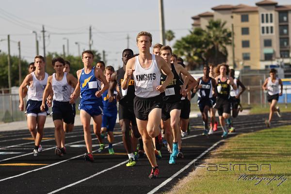 Leading+the+pack%2C+Jack+Rogers+runs+the+1600+meters+at+Wednesdays+meet.+Rogers+won+the+race+in+4%3A23.70