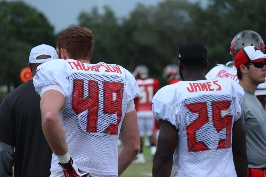 Tight End- Ian Thompson (49)
Running Back- Mike James (25)