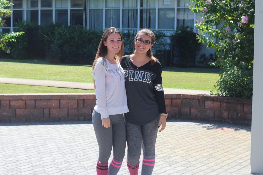 Emily Ray (16) and Brooklyn Scoggins (16) dress up on Twin Day.