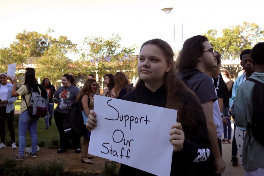 Robinson students walked out of second period to protest the school district.