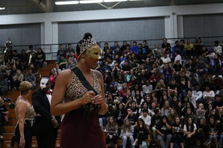 Assistant Principal for Student Affairs, Niki Locket, makes an appearances as the fashion police during the teacher fashion show to state the dos and donts of prom attire.