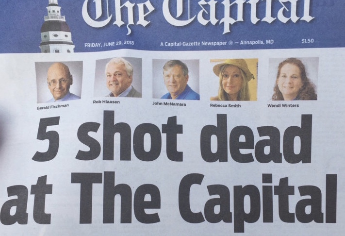 Following+the+shooting+at+the+newsroom+on+Thursday%2C+June+28%2C+that+left+five+dead%2C+the+Capital+Gazette+put+out+a+paper+the+very+next+day.