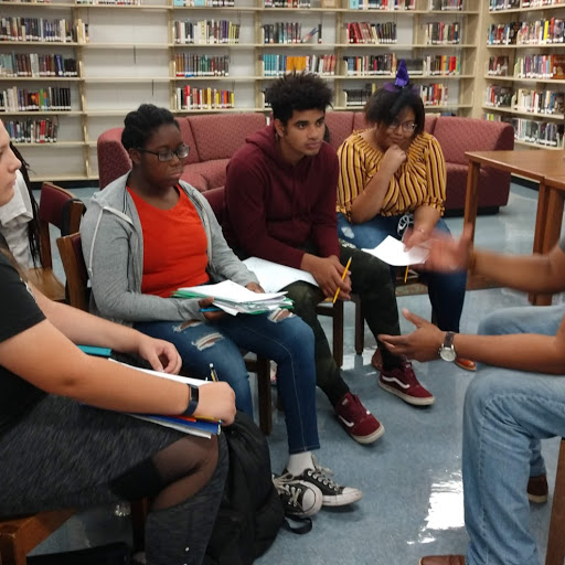 Students participate in the 2018 Poetry Jam.