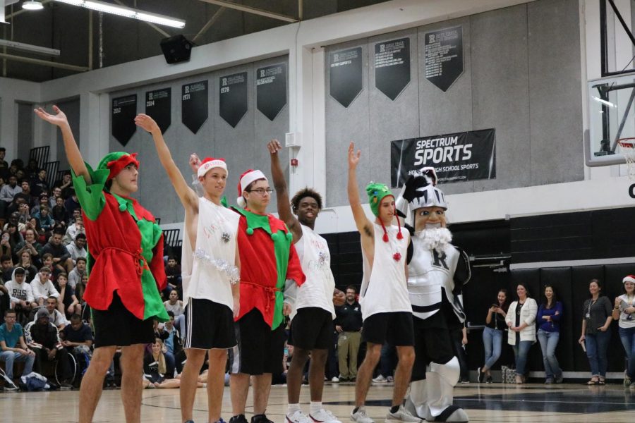The spirit boys preform their holiday routine to a mash up of Christmas music. 