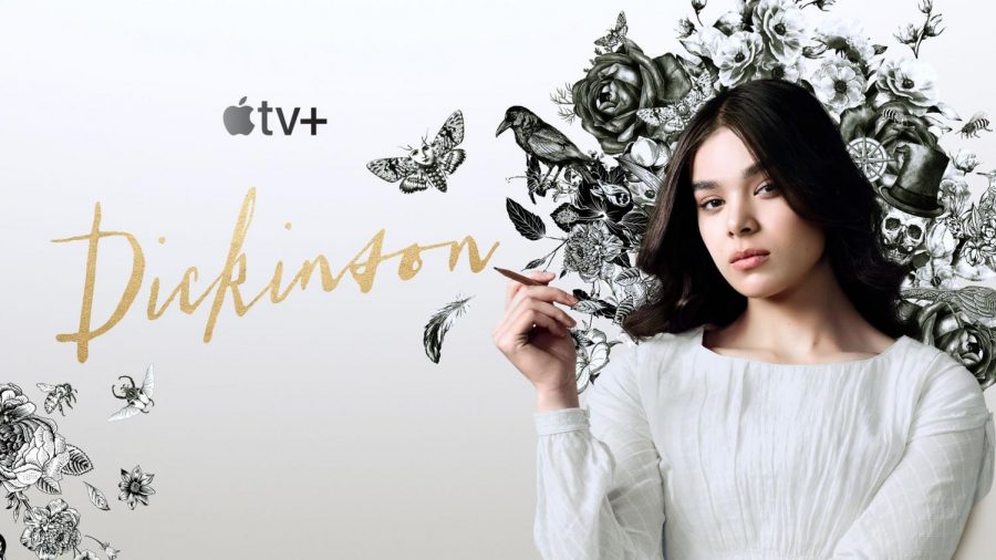 The+poster+for+Dickinson%2C+featuring+Hailee+Steinfeld+as+the+titular+character+Emily+Dickinson.+