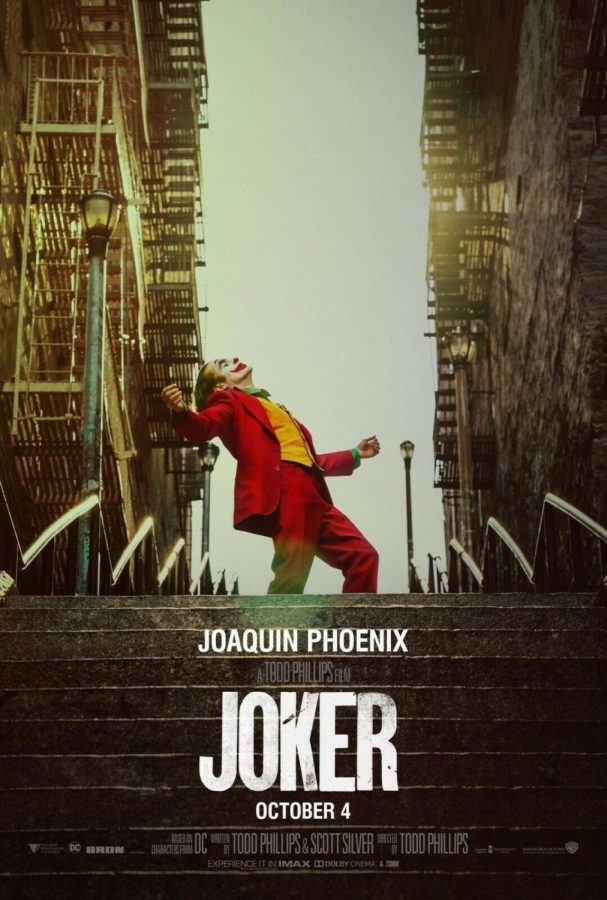 A+movie+poster+for+Joker%2C+which+has+the+most+nominations+of+the+2020+Academy+Awards.