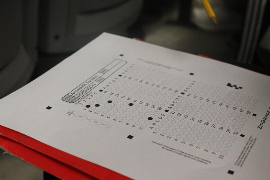 Scantron that could be easily used to grade MCQ tests instead.