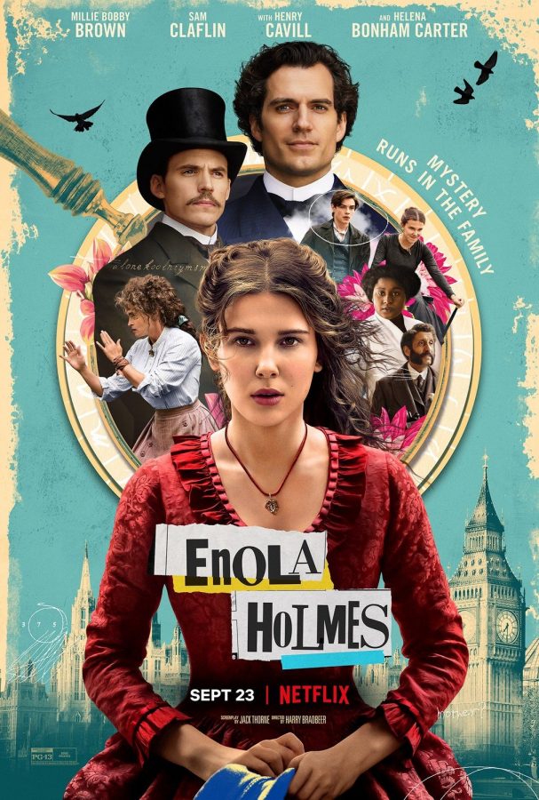 The promotional movie poster for one of Netflixs recent films, Enola Holmes.