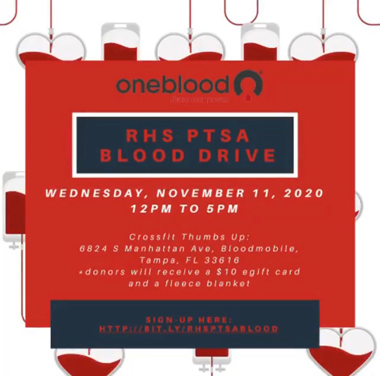 The social media graphic promoting the Robinson PTSAs blood drive.