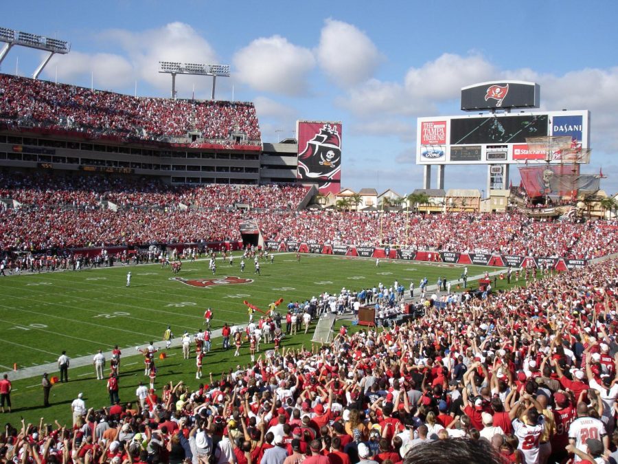 Fans gather at Raymond James Stadium to watch a game in this pre-COVID shot.