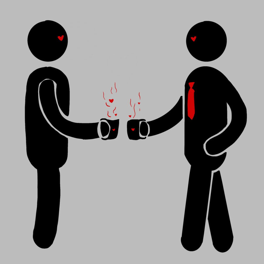 Illustration depicting a couple working together.