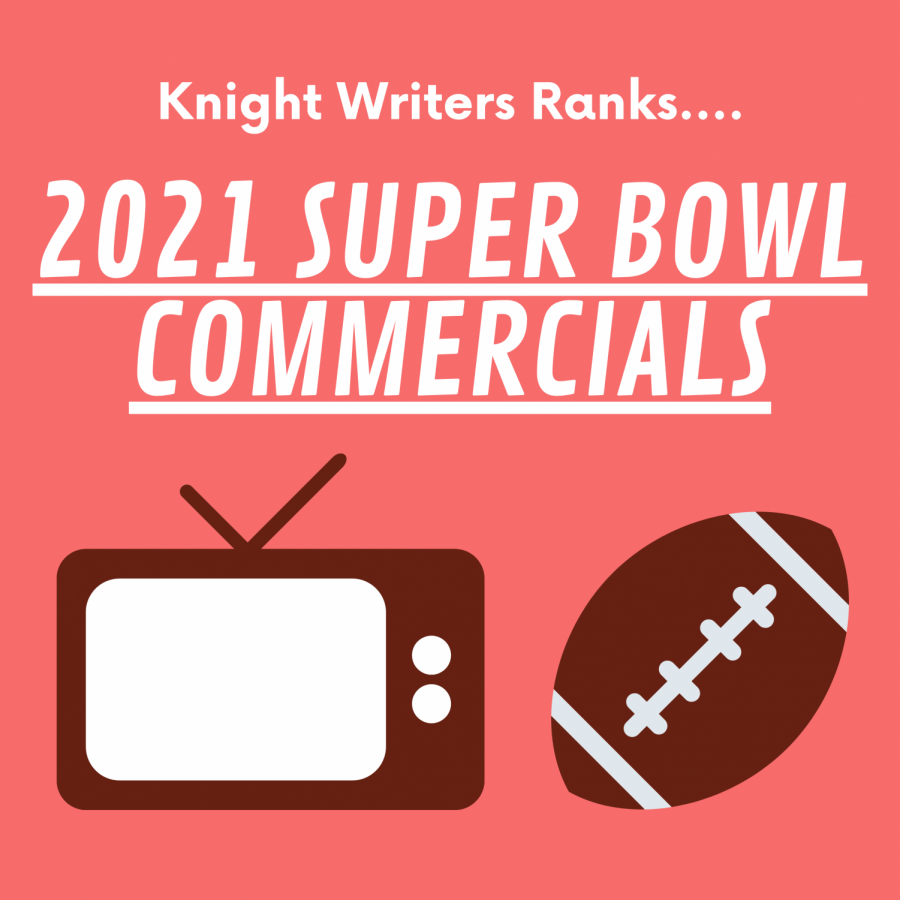 Graphic illustration depicting a television and football, symbols of the 2021 Super Bowl commercials.
