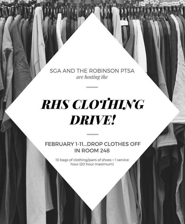 The Student Government and Parent Teacher Student Association team up to host the RHS clothing drive.