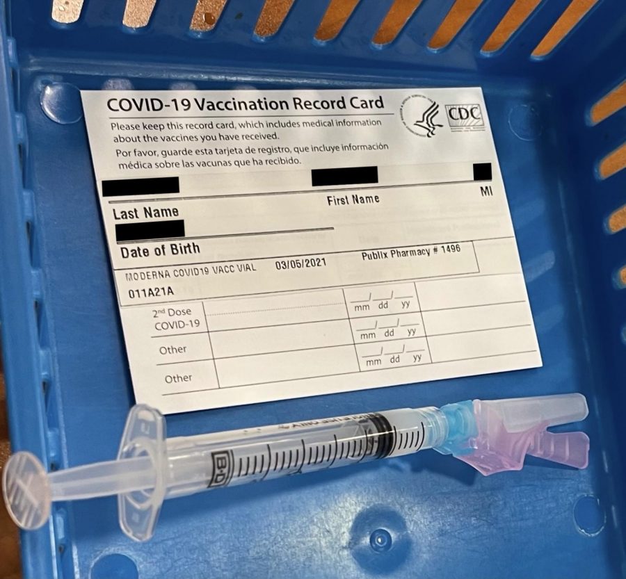 An example of a vaccination card.