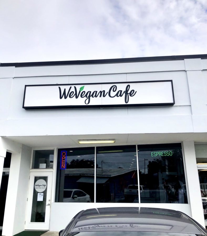WeVegan Cafe is placed between Headquarters Beauty Room and Judys Tailor Shop.