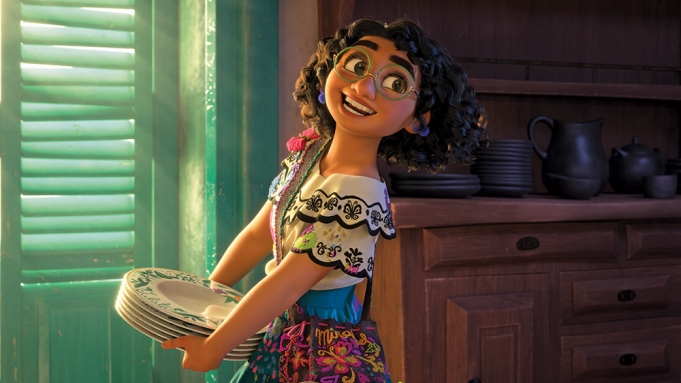 Screencap of the movie showing Mirabel, the main protagonist in her elaborate home.