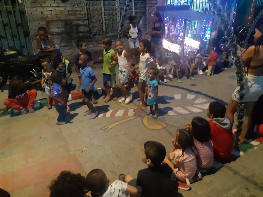 An orphanage happily waiting to receive the gifts arriving from the U.S on the charity night.
