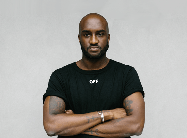 Virgil Abloh posing for a magazine cover. 