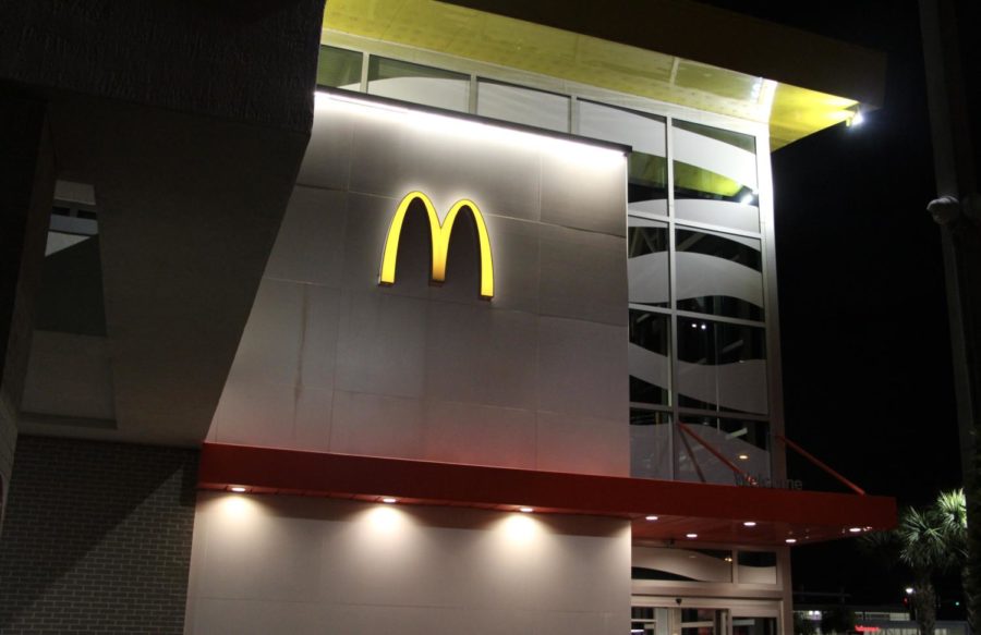 The front exterior of the Worlds largest McDonalds located in Orlando, FLA. 
