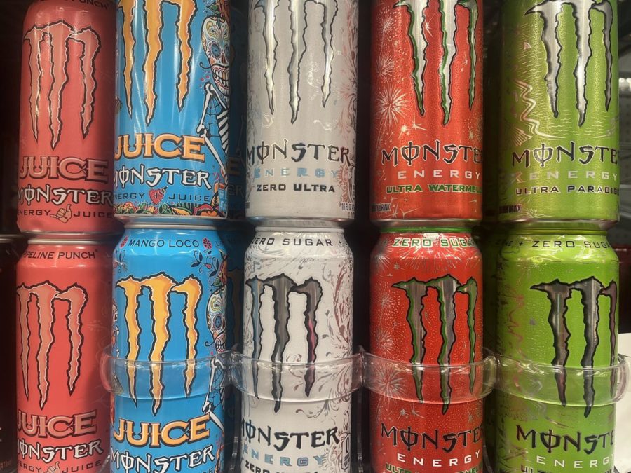 Monster energy drinks stocked up.