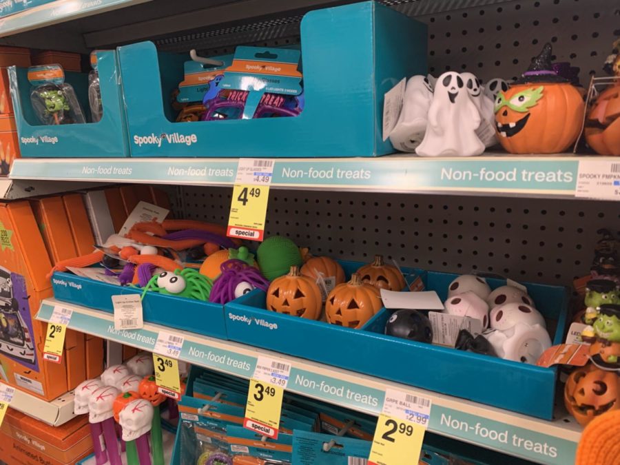 The fall/Halloween section at CVS is a great place to find some seasonal decorr.