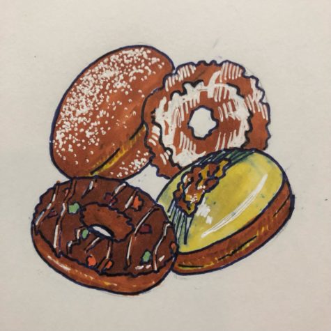 A drawing of the donuts in the Autumn Orchard collection.