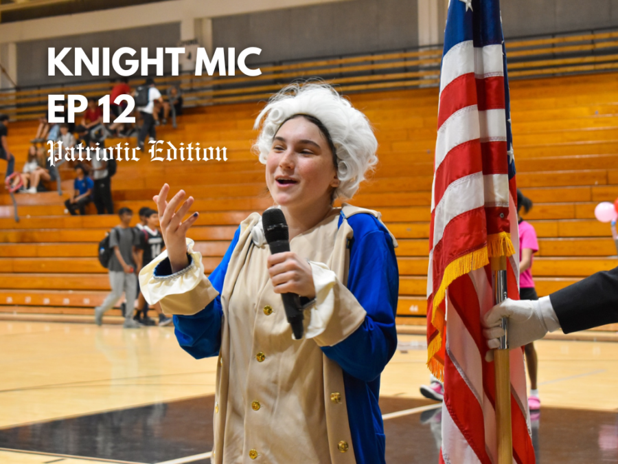 Ingalls Witte in the George Washington costume during the intro for Episode 12 of Knight Mic.
