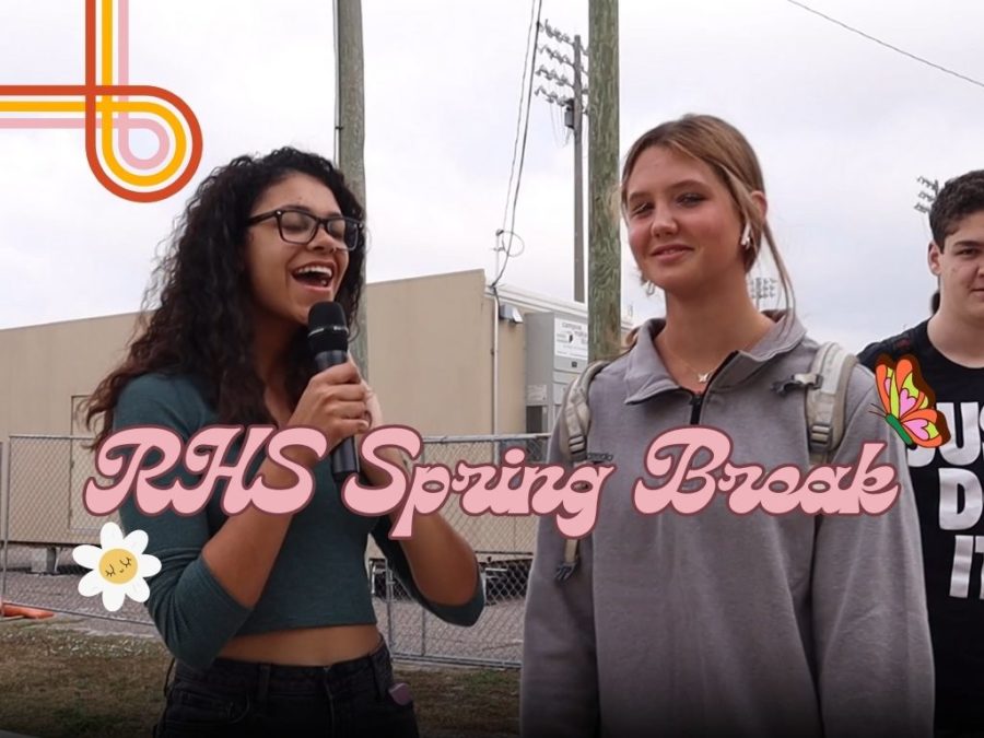 Thumbnail image for the Robinson Students Spring Break video. Design elements from Canva.
