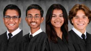 (From left to right) Rahul Rajinthkumar, Praveen Prabaharan, Isabella Cuevas and Russell Vifquain in their senior yearbook portraits. 