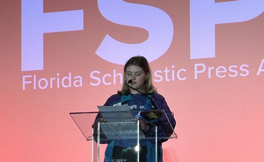 Gear opens the 2023 FSPA Spring Convention during the opening session with a speech where she explains the conventions theme, Stars Align.