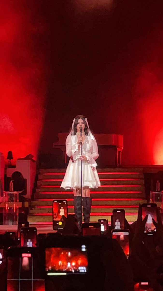 Lana del Rey performing on stage in the MidFlorida Amphitheater on Monday, Sept. 25. 