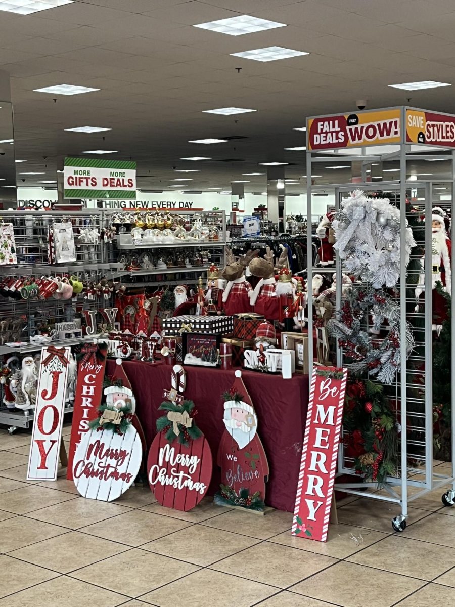 Burlington sets a table out for their holiday deals in November. 