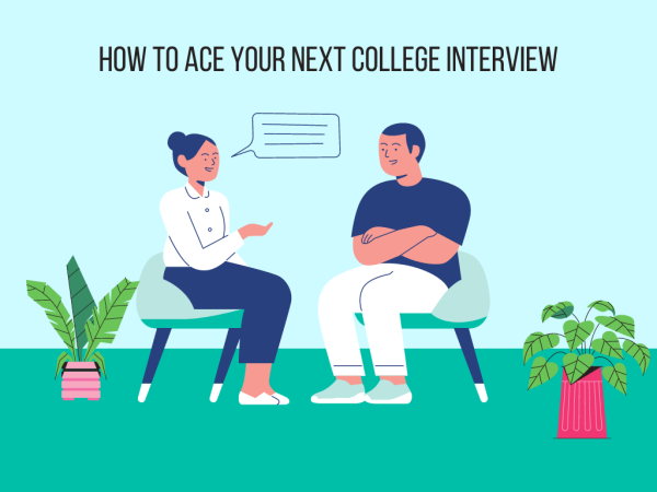 An illustration made on Canva depicting two people in an interview. 