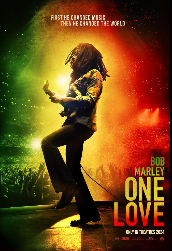 Promotional poster of the biopic of the late Bob Marley, Bob Marley: One Love.