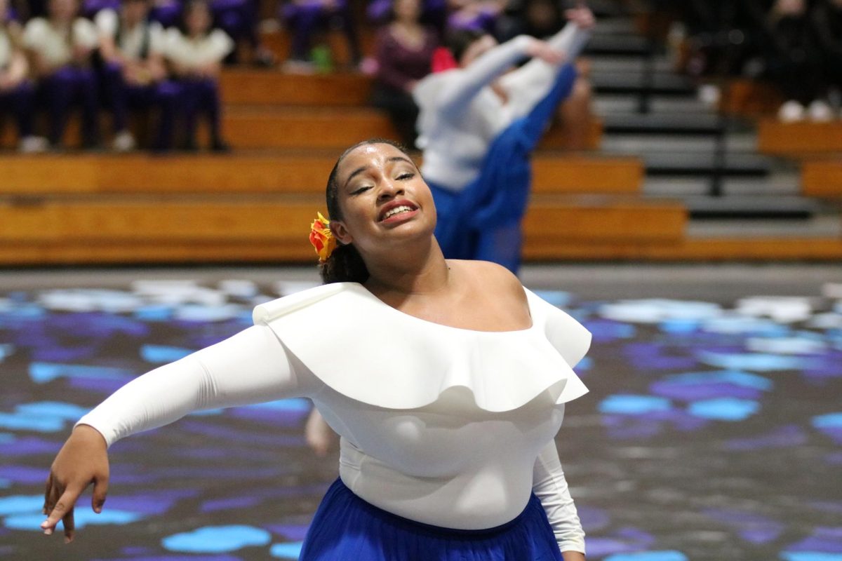 Ava Kirkland (26) performs competition routine at Durant High School.