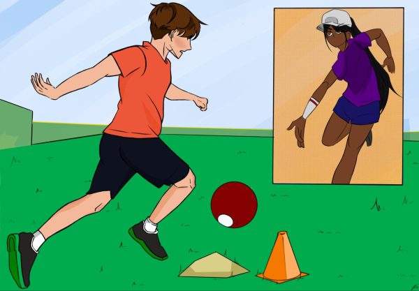 Illustration of kids having fun outdoors during field day.