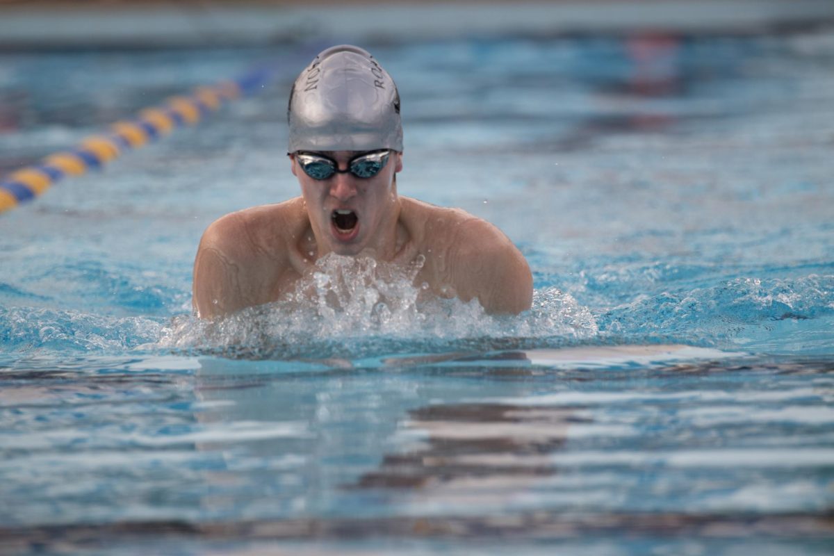 Senior William Tate catching his breath.