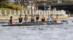 TEAM Tampa's rowing crew practices on-water training at the Tampa river.