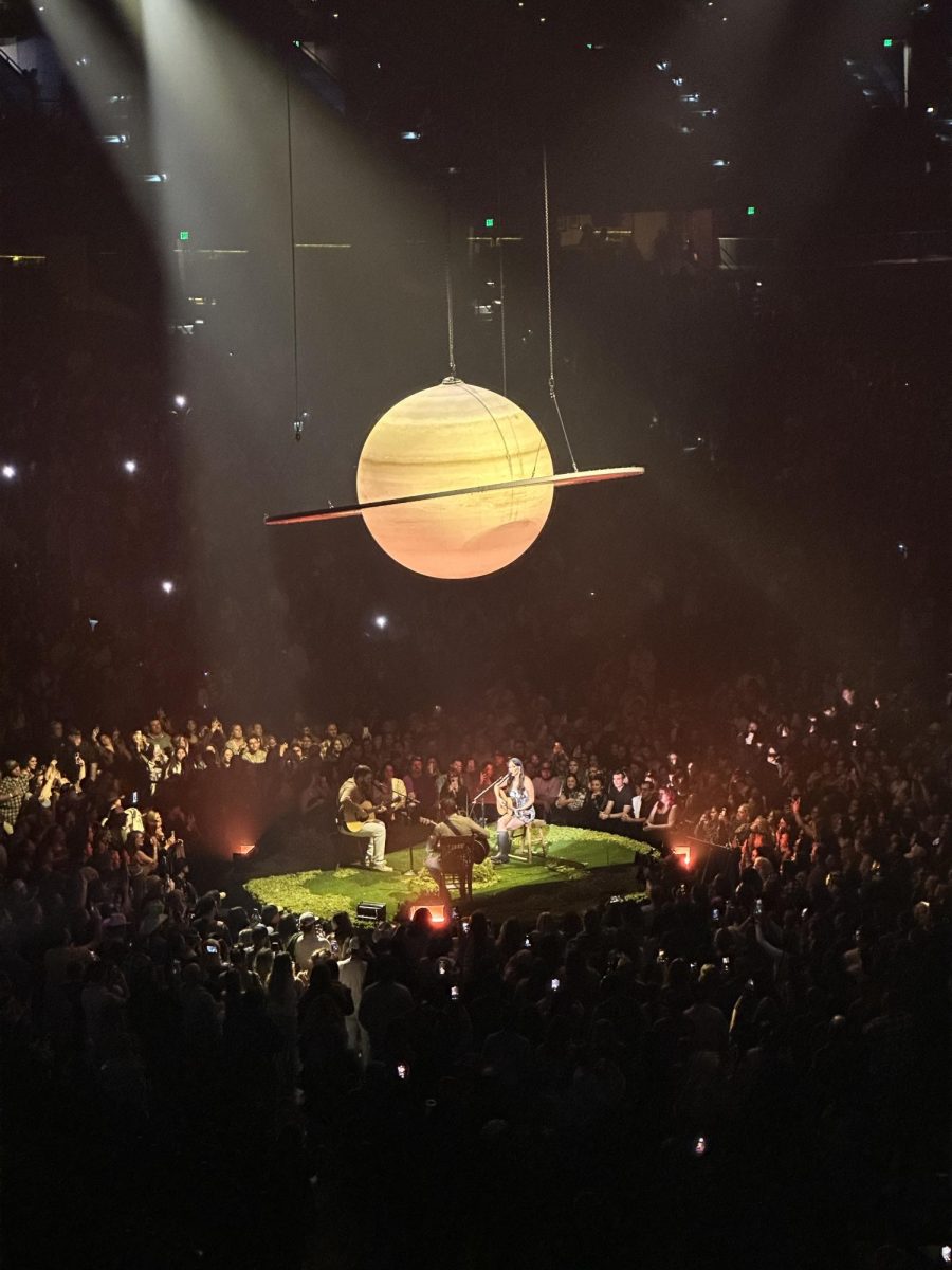 Kacey Musgraves sits down and performs a song on Stage B at Amalie Arena on Nov. 29. 