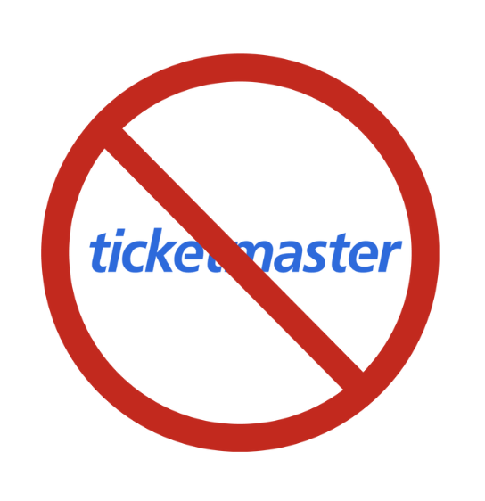 Banned ticketmaster graphic created by Canva