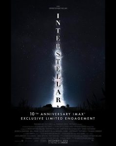 The official movie poster for Interstellar's 2024 rerelease