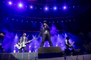 Alice Cooper (center) performing at the Baycare Sound. 