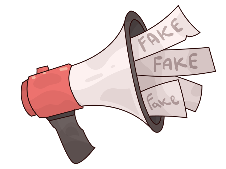Fake news graphic created on Canva