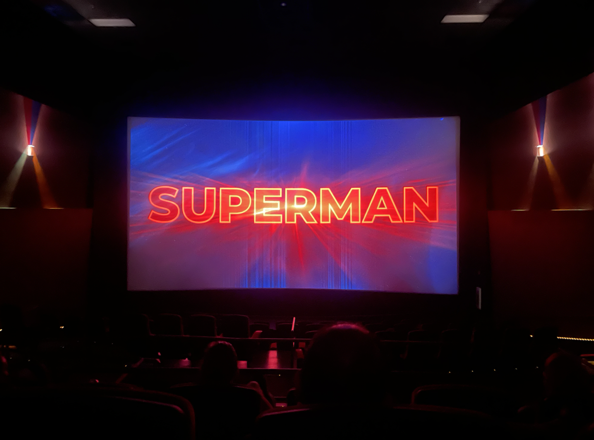 Superman title scene in an IMAX theater.