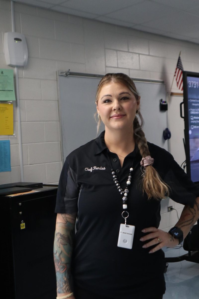 New culinary teacher, Kendra Mastrone in her classroom.