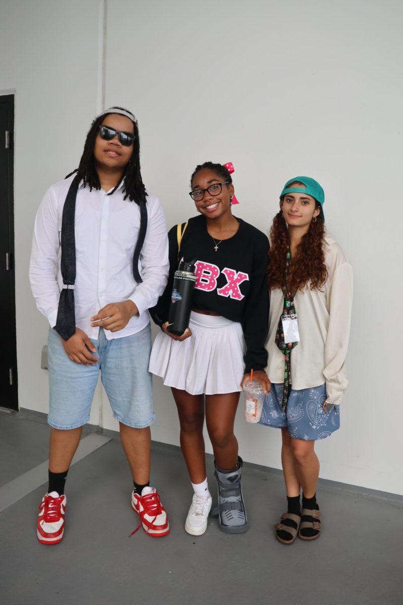 Seniors Jordan Lee and Destiny Velazquez dressed like a frat boy 
Jasmyn MItchner ('26) as a Sorority girl