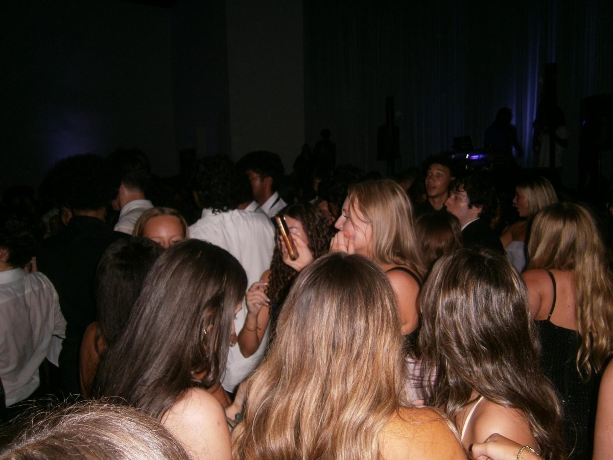 Students gather on the dance floor during 2025 homecoming.