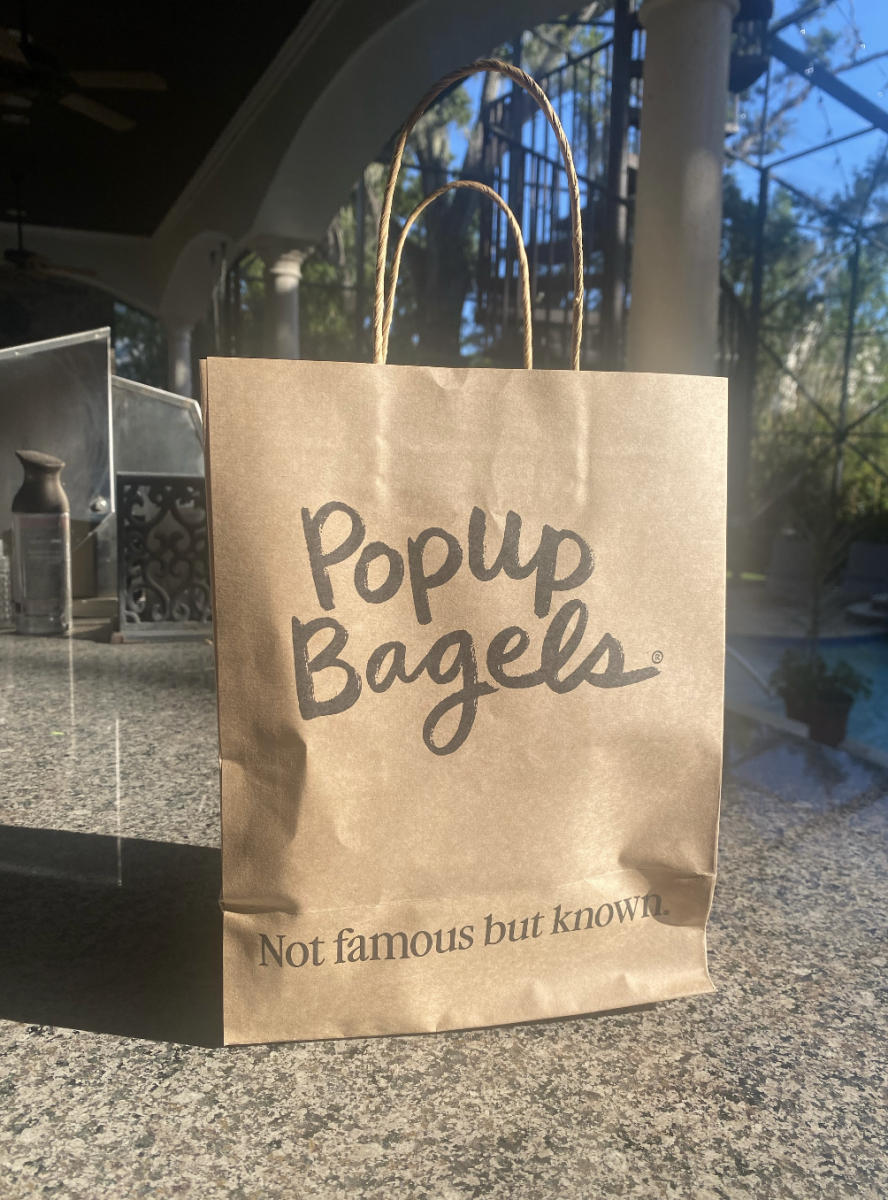 A bag of a dozen Popup bagels, boasting their motto "not famous but known."