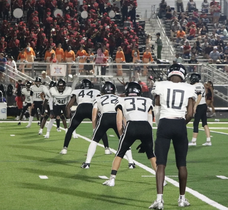 Robinson lines up for a kickoff against strawberry crest.